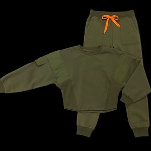 Olive Cargo Inspired Sweatshirt (pants sold separately)